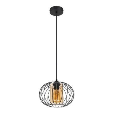 Lámpara de araña con cable CORRINI 1xE27/60W/230V Ø 25 cm negro/beige