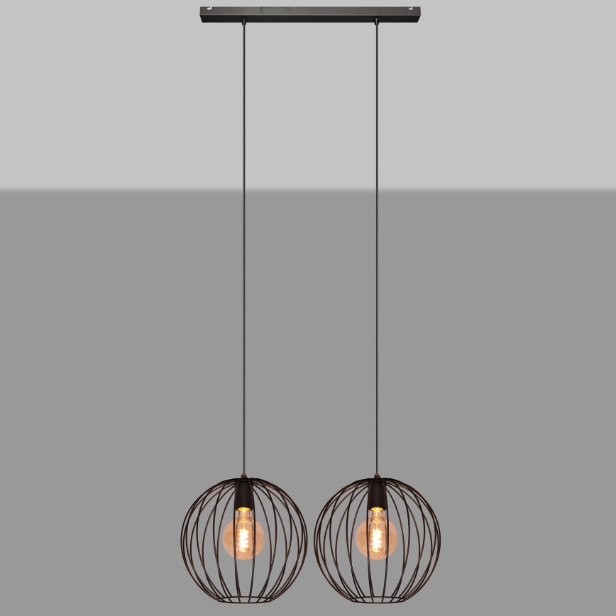 Lámpara de araña con cable MERCURE 2xE27/60W/230V negro
