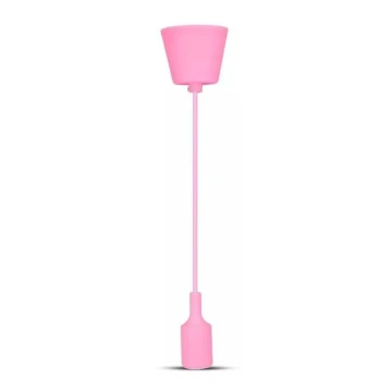 Lámpara de araña de cable 1xE27/60W/230V rosa