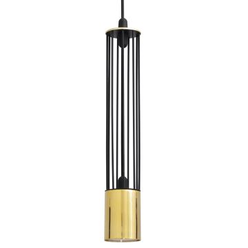 Lámpara de araña de cable BARS 3xGU10/20W/230V negro/dorado