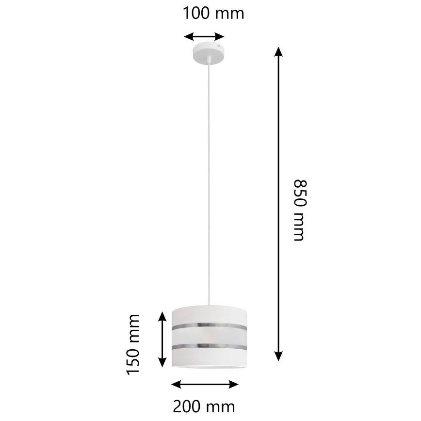 Lámpara de araña de cable HELEN 1xE27/60W/230V ø 20 cm blanco