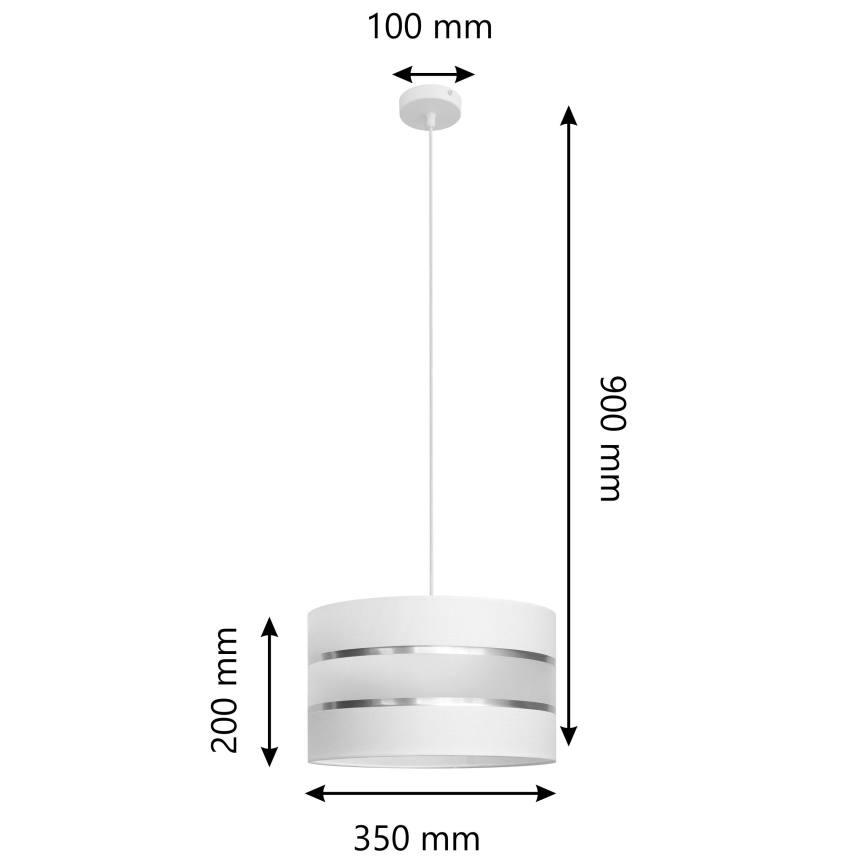 Lámpara de araña de cable HELEN 1xE27/60W/230V ø 35 cm blanco