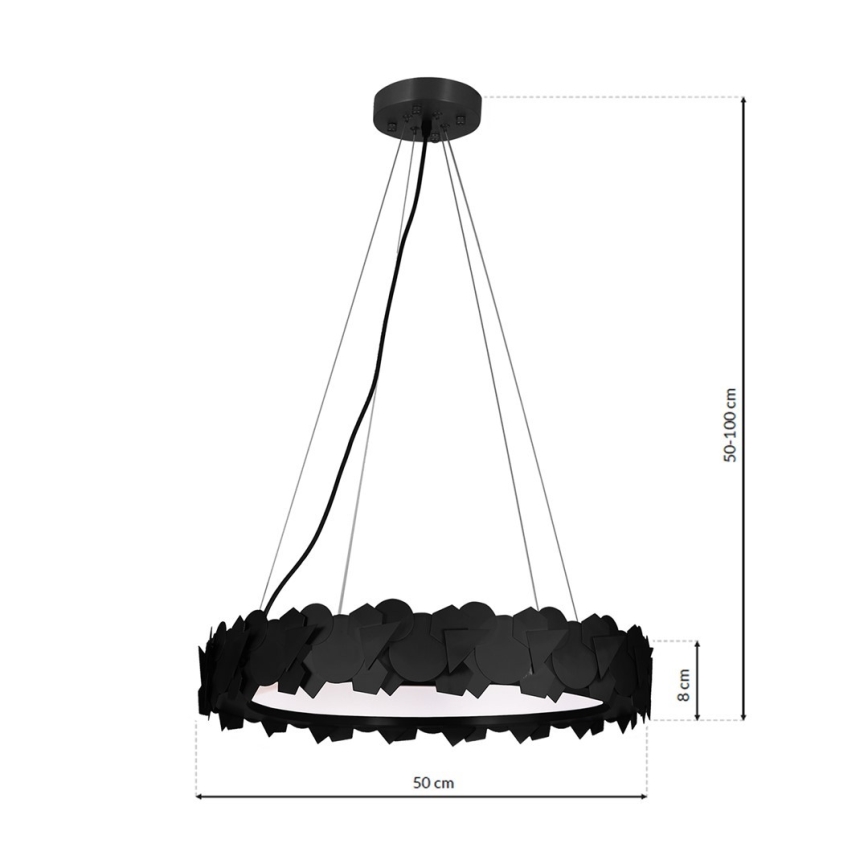 Lámpara de araña de cable LED SOHO 1xLED/24W/230V negro