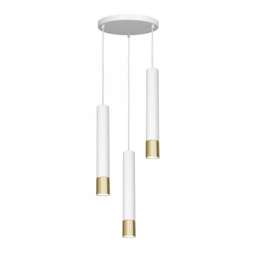 Lámpara de araña de cable NEST 3xGU10/8W/230V blanco/dorado redondo