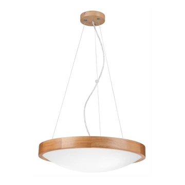 Lámpara de araña de cable OAK SLIM 3xE27/60W/230V ø 47 cm roble