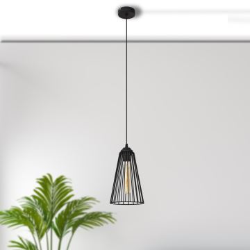 Lámpara de araña de cable TORRI 1xE27/15W/230V d. 16 cm negro