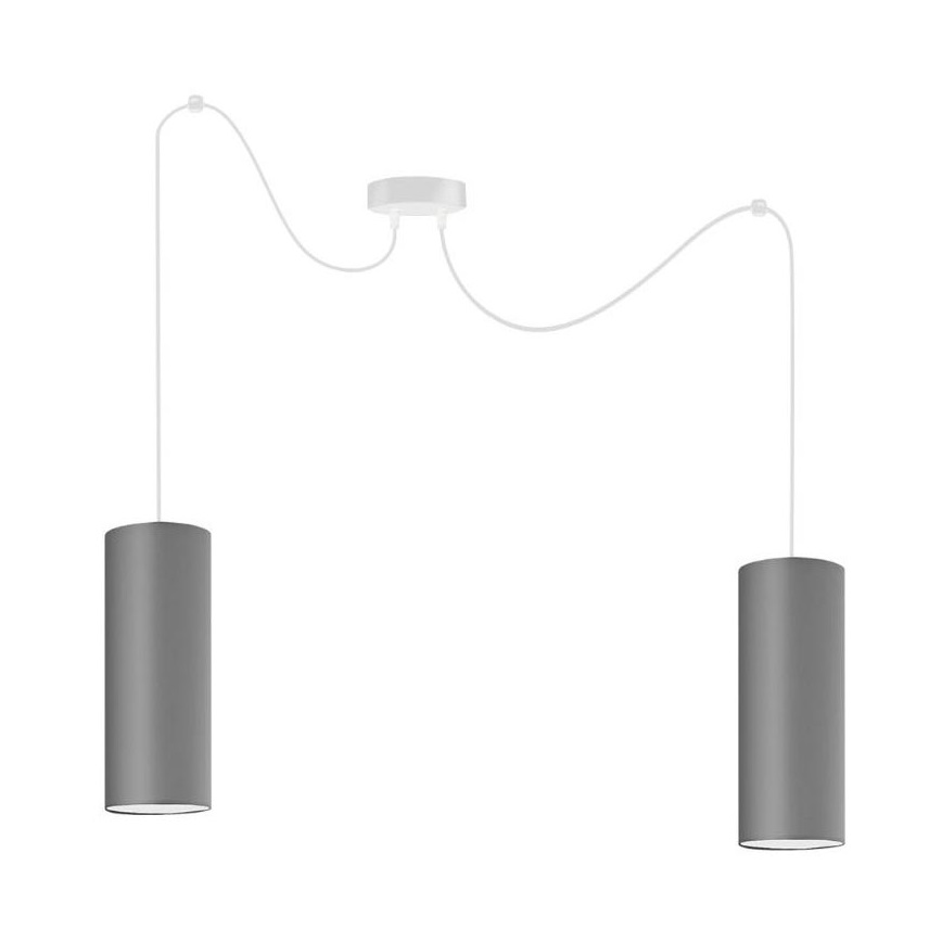 Lámpara de araña de cable ZIK 2xE27/40W/230V gris