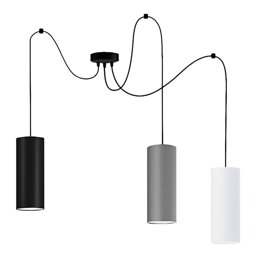 Lámpara de araña de cable ZIK 3xE27/40W/230V negro/blanco/gris