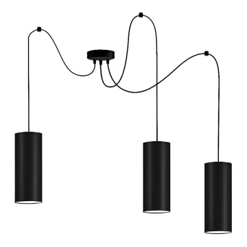 Lámpara de araña de cable ZIK 3xE27/40W/230V negro
