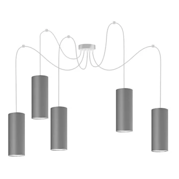 Lámpara de araña de cable ZIK 5xE27/40W/230V gris