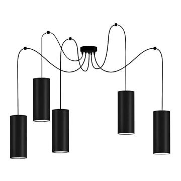 Lámpara de araña de cable ZIK 5xE27/40W/230V negro