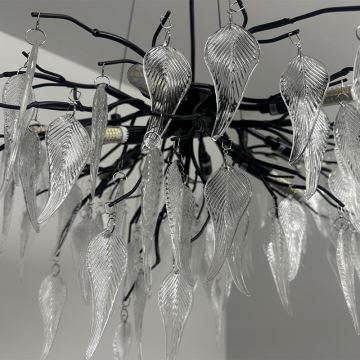 Lámpara de araña de cristal colgante 10xG9/40W/230V negro