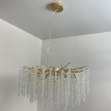 Lámpara de araña de cristal colgante 13xG9/40W/230V dorado