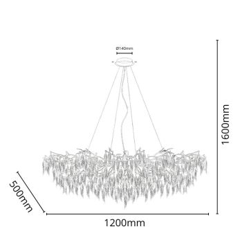 Lámpara de araña de cristal colgante 15xG9/40W/230V negro