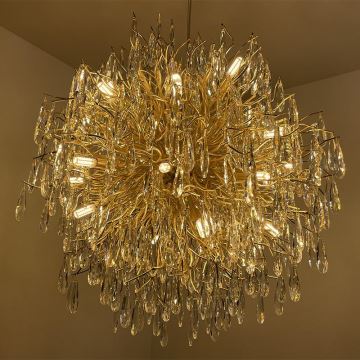 Lámpara de araña de cristal colgante  24xG9/40W/230V dorado