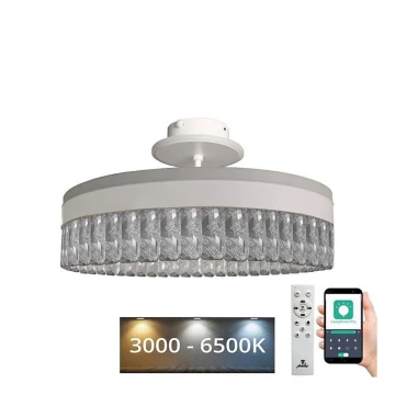 Lámpara de araña de cristal LED de superficie regulable LED/75W/230V 3000-6500K blanco + control remoto