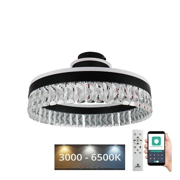 Lámpara de araña de cristal LED de superficie regulable LED/75W/230V 3000-6500K negro + control remoto