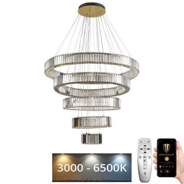 Lámpara de araña de cristal LED regulable en cadena LED/195W/230V 3000-6500K + control remoto