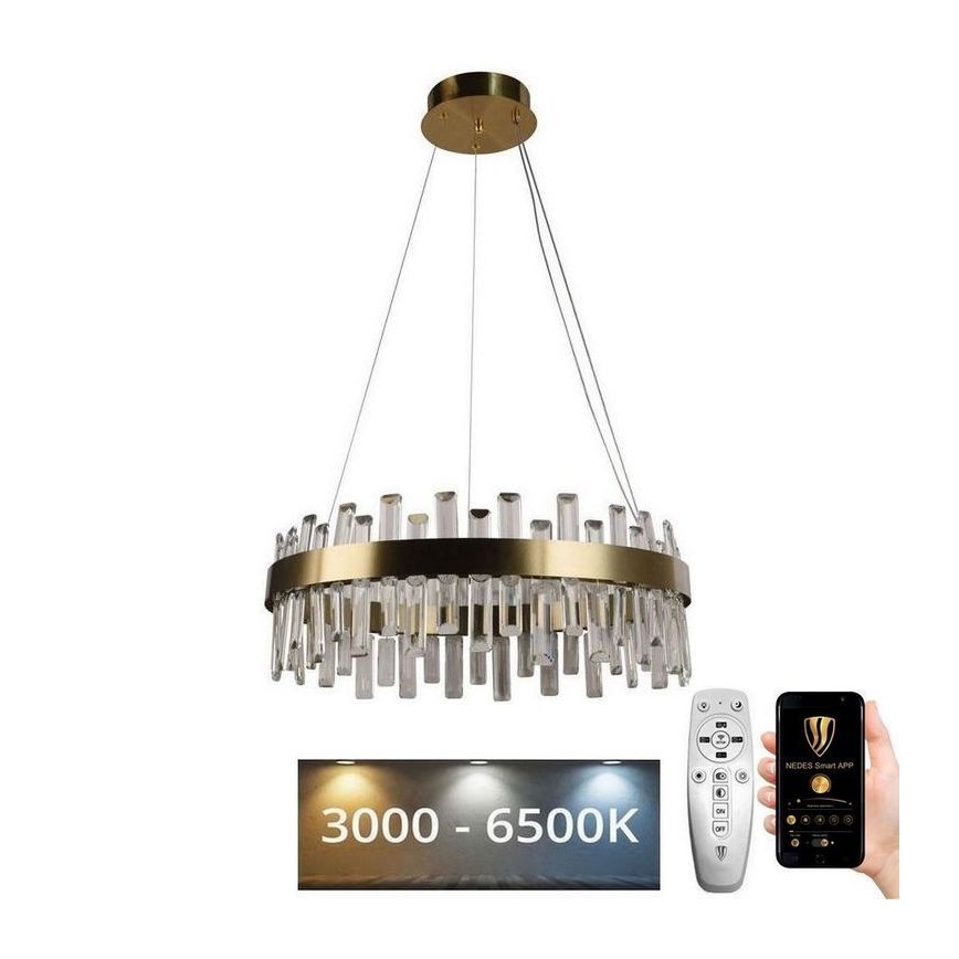 Lámpara de araña de cristal LED regulable en cadena LED/80W/230V 3000-6500K + control remoto