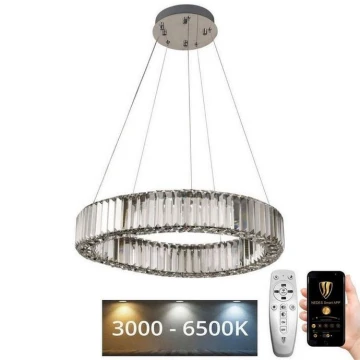 Lámpara de araña de cristal LED regulable en una cadena LED/40W/230V 3000-6500K cromo + control remoto