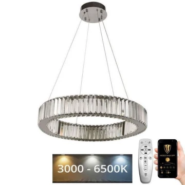 Lámpara de araña de cristal LED regulable en una cadena LED/40W/230V 3000-6500K cromo + control remoto