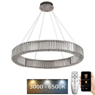 Lámpara de araña de cristal LED regulable en una cadena LED/50W/230V 3000-6500K cromo + control remoto