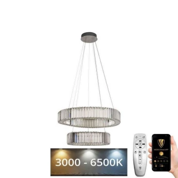 Lámpara de araña de cristal LED regulable en una cadena LED/65W/230V 3000-6500K cromo + control remoto