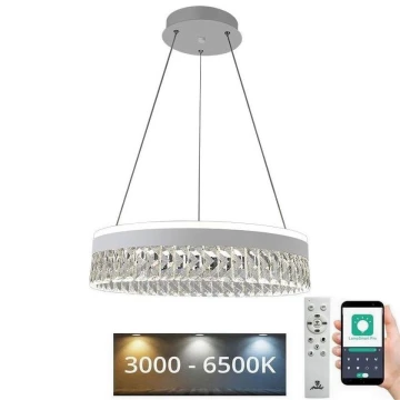 Lámpara de araña de cristal LED regulable en una cadena LED/90W/230V 3000-6500K blanco + control remoto
