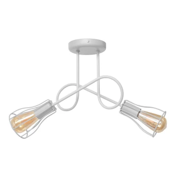 Lámpara de araña de luces de superficie OXFORD 2xE27/60W/230V blanco