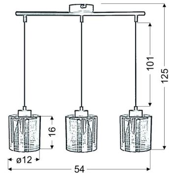 Lámpara de araña en cadena COX 3xE27/60W/230V dorado