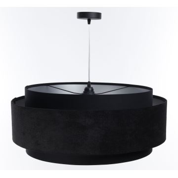 Lámpara de araña en cadena DOBLO 1xE27/60W/230V d. 60 cm negro/plata