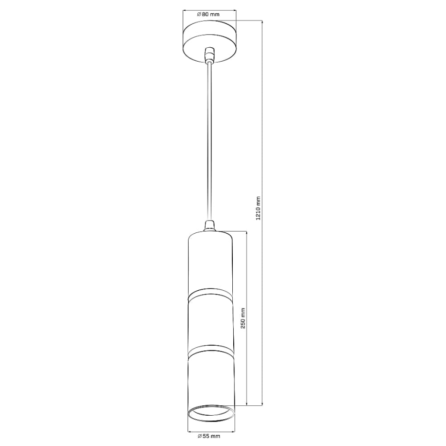 Lámpara de araña en ristra BAMBOO 1xGU10/10W/230V blanco