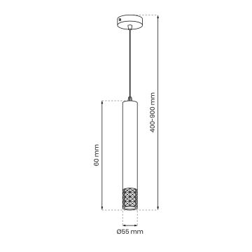 Lámpara de araña en ristra TUBI 1xGU10/8W/230V blanco