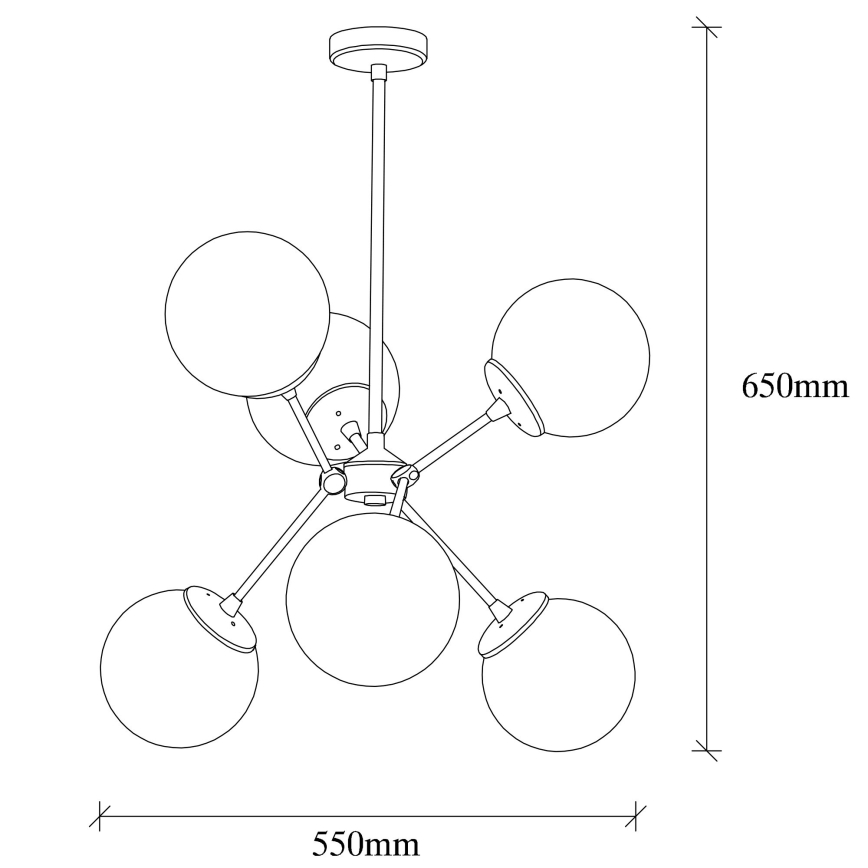 Lámpara de araña GONDOL 6xE27/40W/230V