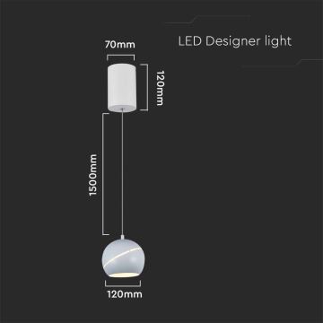 Lámpara de araña LED con cable LED/8,5W/230V 3000K blanco