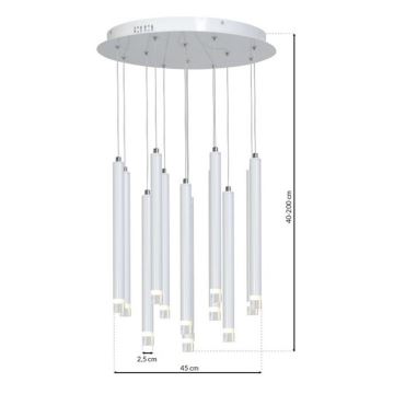Lámpara de araña LED en cadena ALBA 12xLED/1W/230V blanco