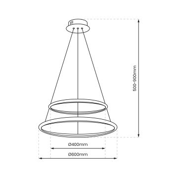 Lámpara de araña LED en cadena ROTONDA LED/51W/230V cromo brillante