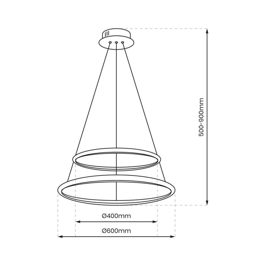 Lámpara de araña LED en cadena ROTONDA LED/51W/230V cromo brillante