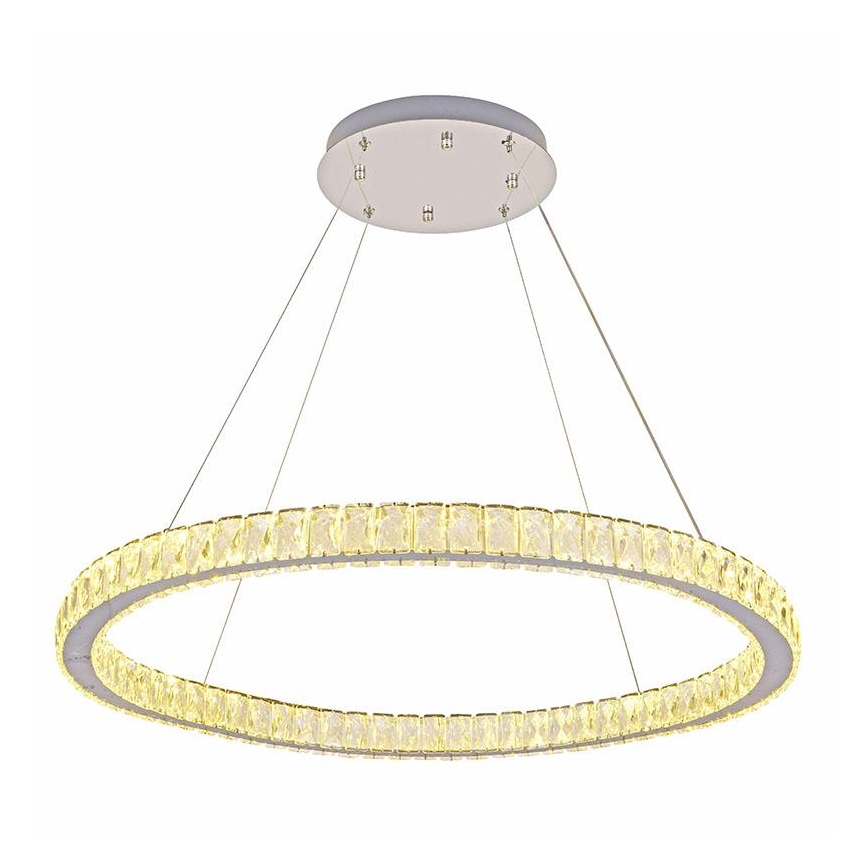 Lámpara de araña de cristal LED regulable en una cadena LED/100W/230V 3000-6500K plata + control remoto