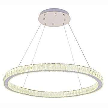 Lámpara de araña de cristal LED regulable en una cadena LED/100W/230V 3000-6500K plata + control remoto