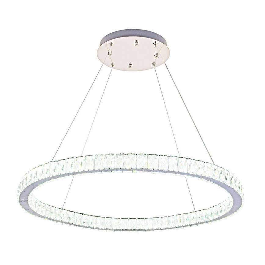 Lámpara de araña de cristal LED regulable en una cadena LED/100W/230V 3000-6500K plata + control remoto