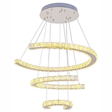 Lámpara de araña de cristal LED regulable en una cadena LED/100W/230V 3000-6500K plata + control remoto