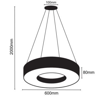 Lámpara de araña LED regulable LED/45W/230V 3000-6500K negro + control remoto