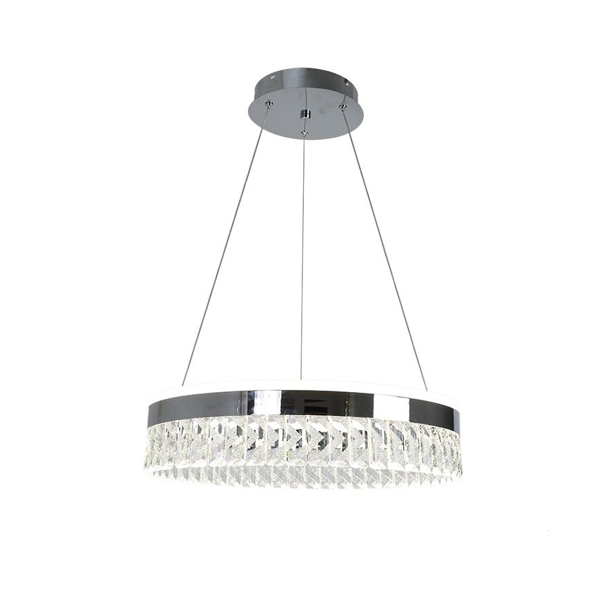 Lámpara de araña de cristal LED regulable en una cadena LED/90W/230V 3000-6500K cromo + control remoto