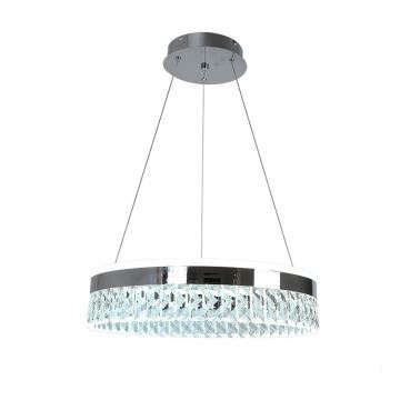 Lámpara de araña de cristal LED regulable en una cadena LED/90W/230V 3000-6500K cromo + control remoto