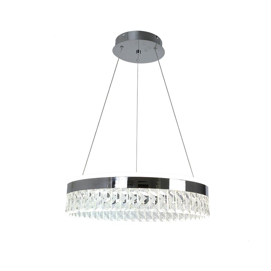 Lámpara de araña de cristal LED regulable en una cadena LED/90W/230V 3000-6500K cromo + control remoto