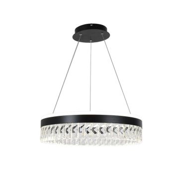 Lámpara de araña de cristal LED regulable en una cadena LED/90W/230V 3000-6500K negro + control remoto