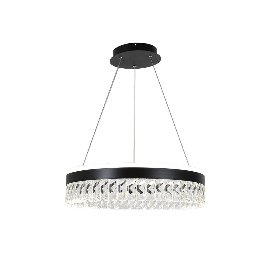 Lámpara de araña de cristal LED regulable en una cadena LED/90W/230V 3000-6500K negro + control remoto