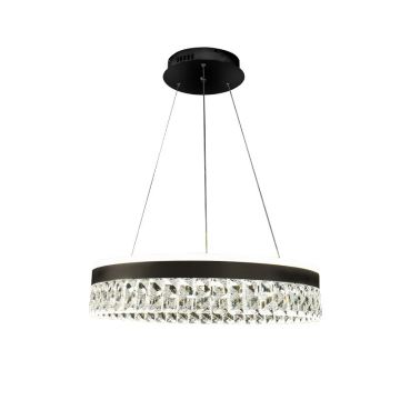 Lámpara de araña de cristal LED regulable en una cadena LED/90W/230V 3000-6500K negro + control remoto