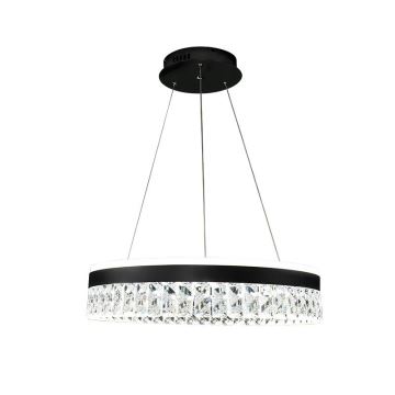 Lámpara de araña de cristal LED regulable en una cadena LED/90W/230V 3000-6500K negro + control remoto